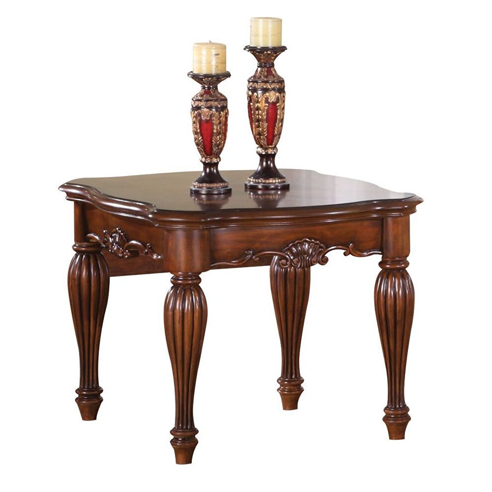 Cherry finish traditional end table by Acme