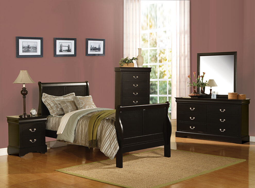 Black twin bed by Acme