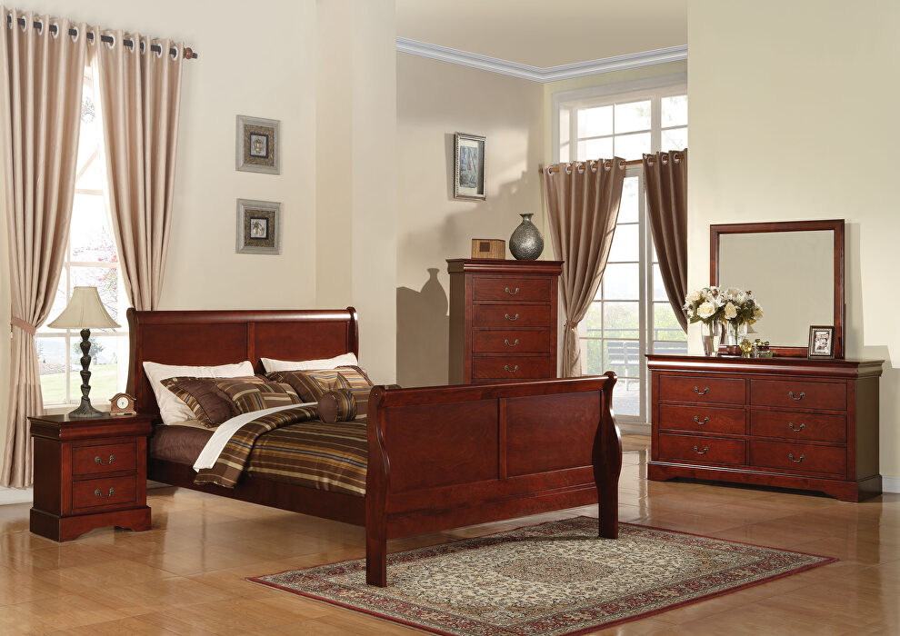 Cherry queen bed by Acme