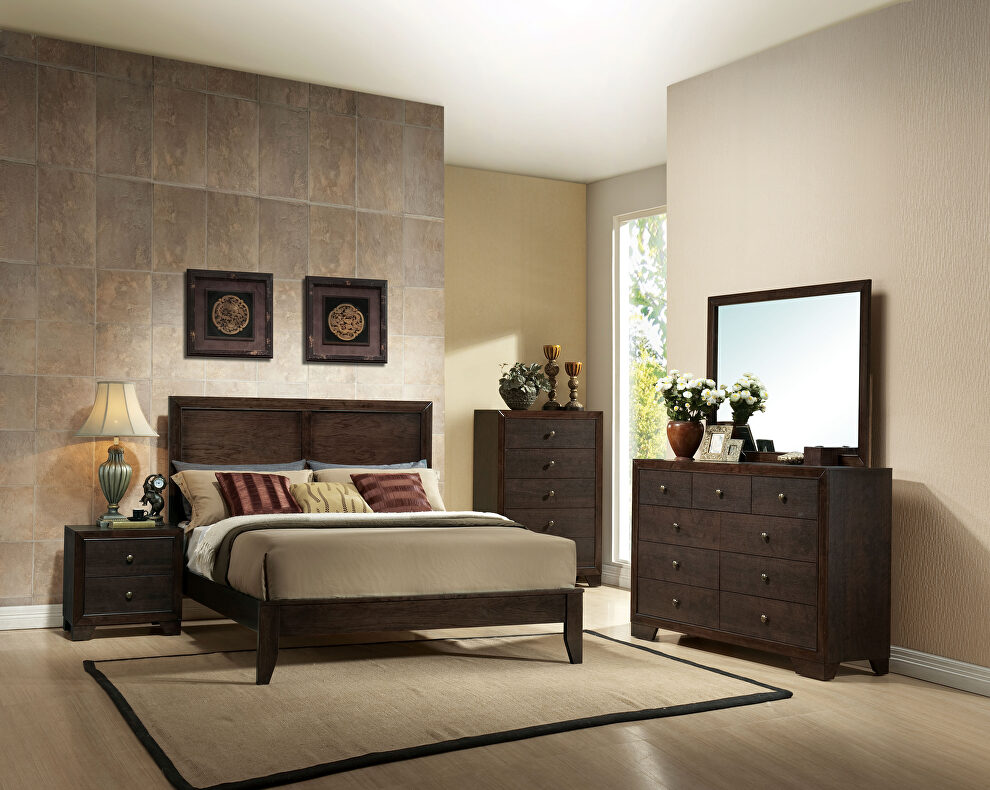Espresso queen bed in casual style by Acme