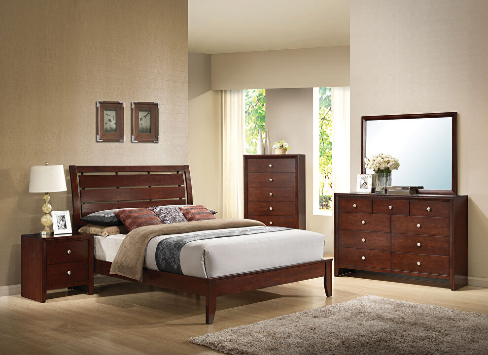 Brown cherry queen bed by Acme