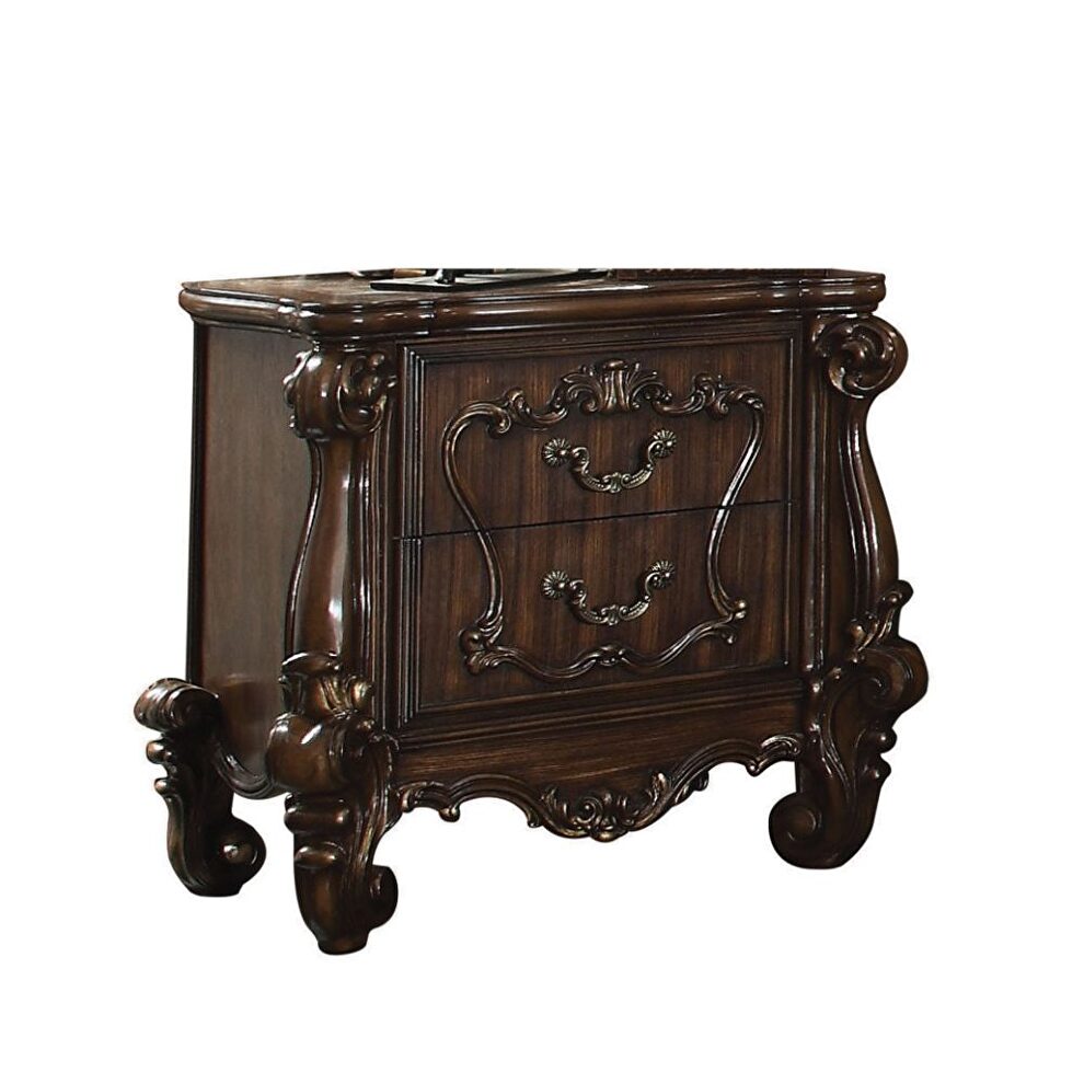 Cherry oak nightstand in royal style by Acme