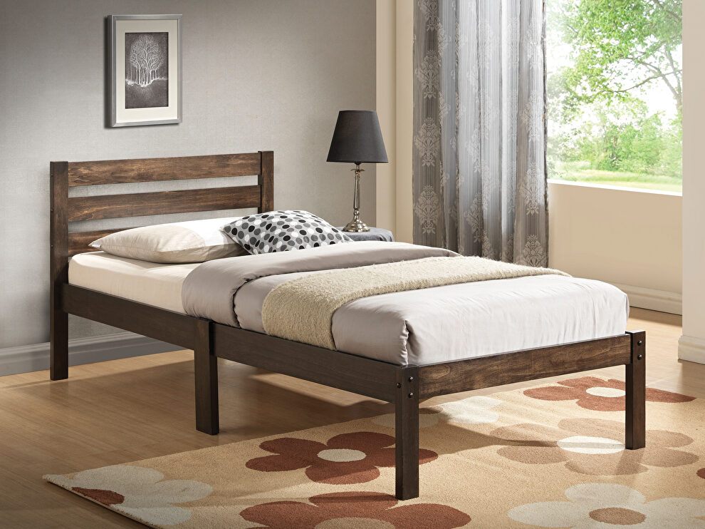 Ash brown twin bed by Acme