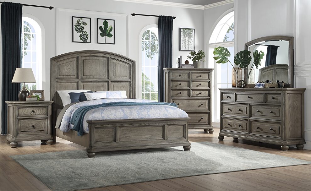Gray finish queen bed by Acme