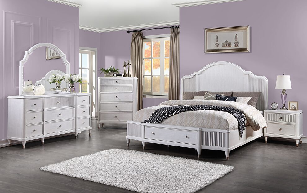 Off white queen bed by Acme