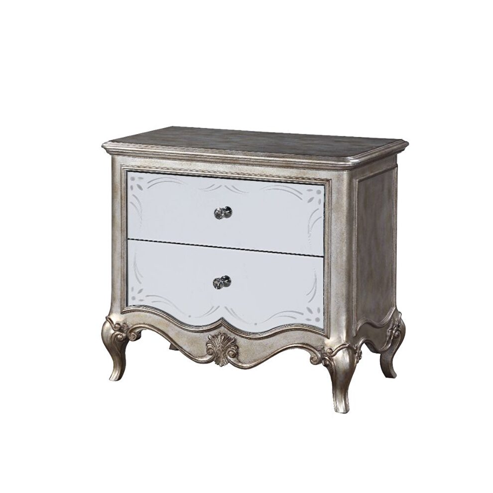 Antique champagne nightstand (2 drw) by Acme