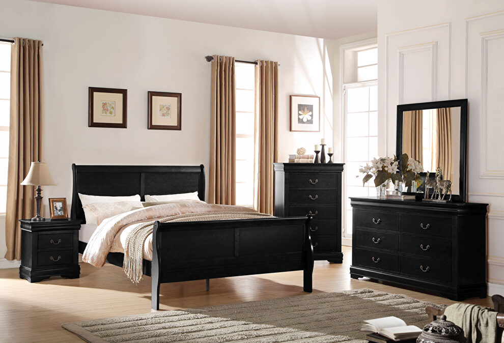 Black eastern king bed by Acme