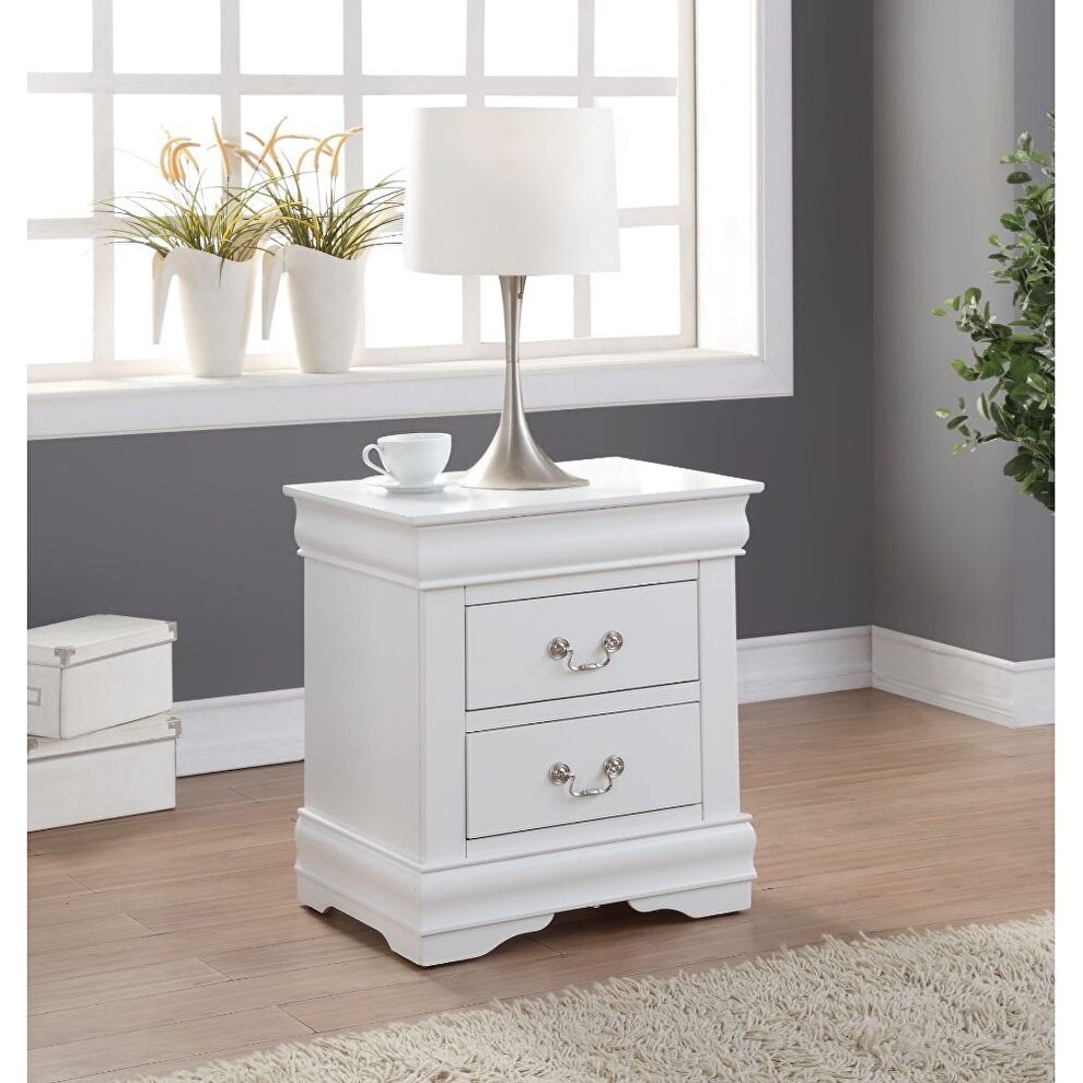 Casual stylish white nightstand by Acme