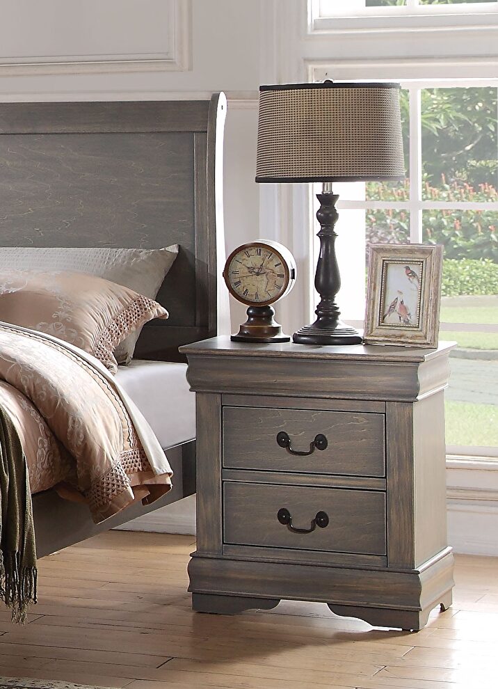 Antique gray nightstand by Acme