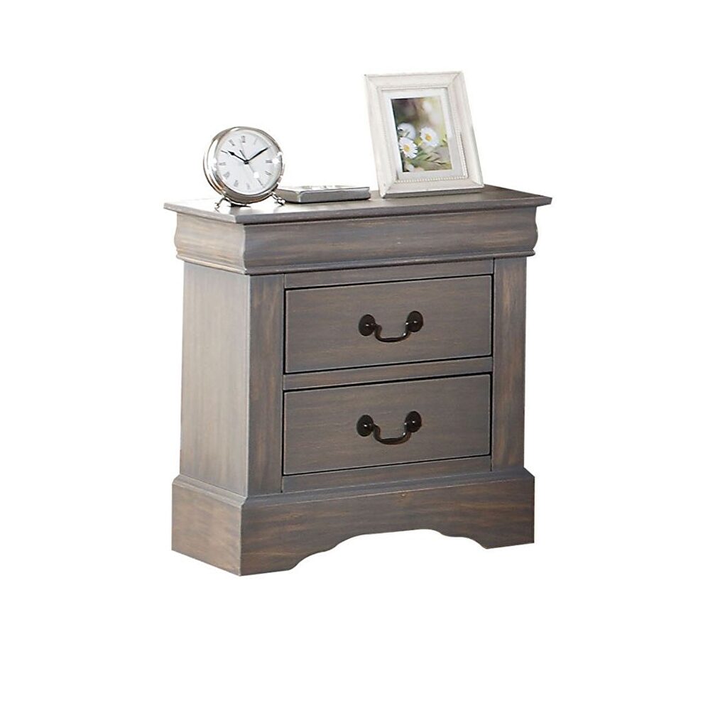Antique gray nightstand by Acme