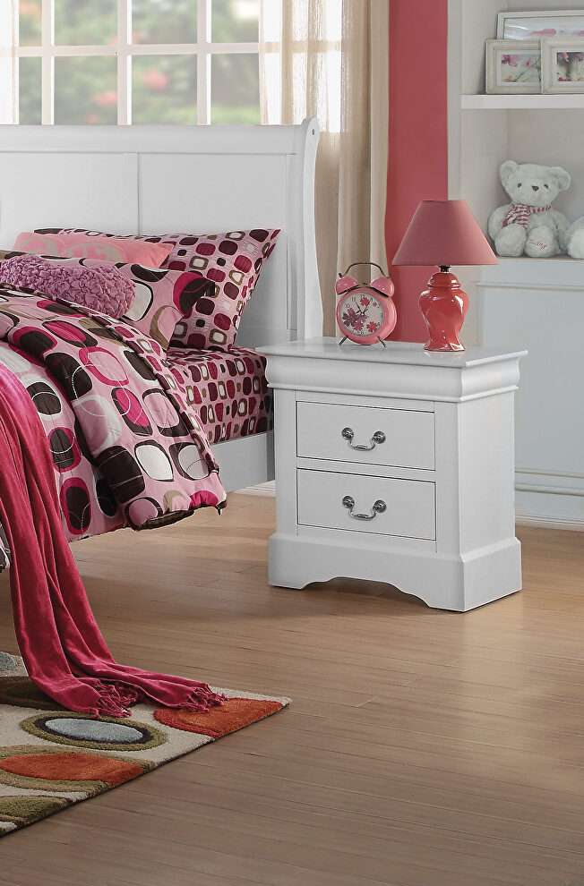 White nightstand by Acme