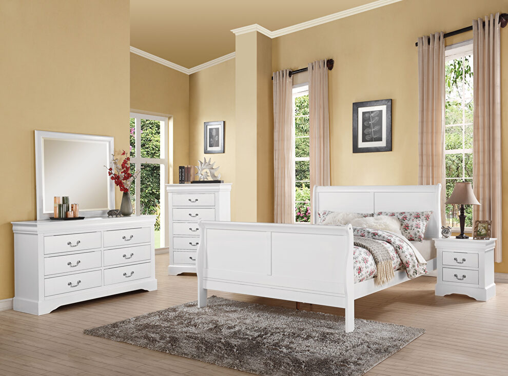 White eastern king bed by Acme