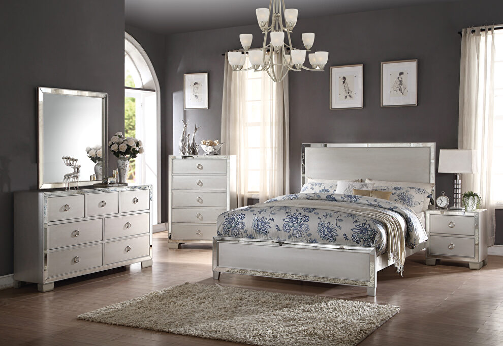 Platinum eastern king bed by Acme