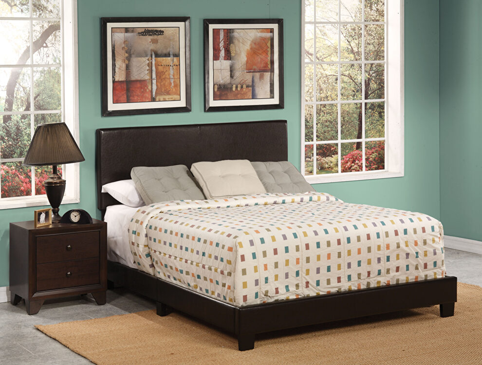 Espresso pu leather twin bed by Acme
