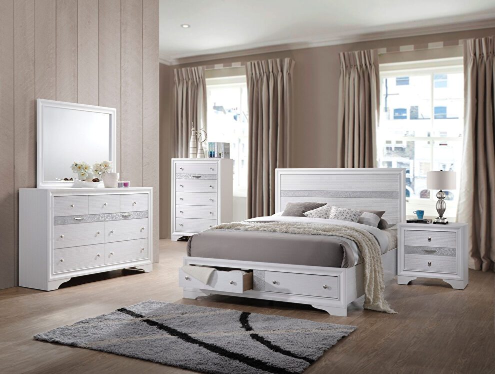 White queen bed by Acme