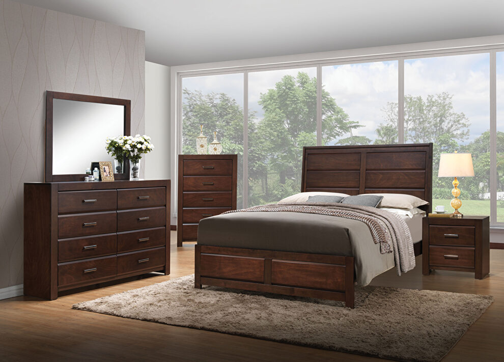 Walnut queen bed by Acme