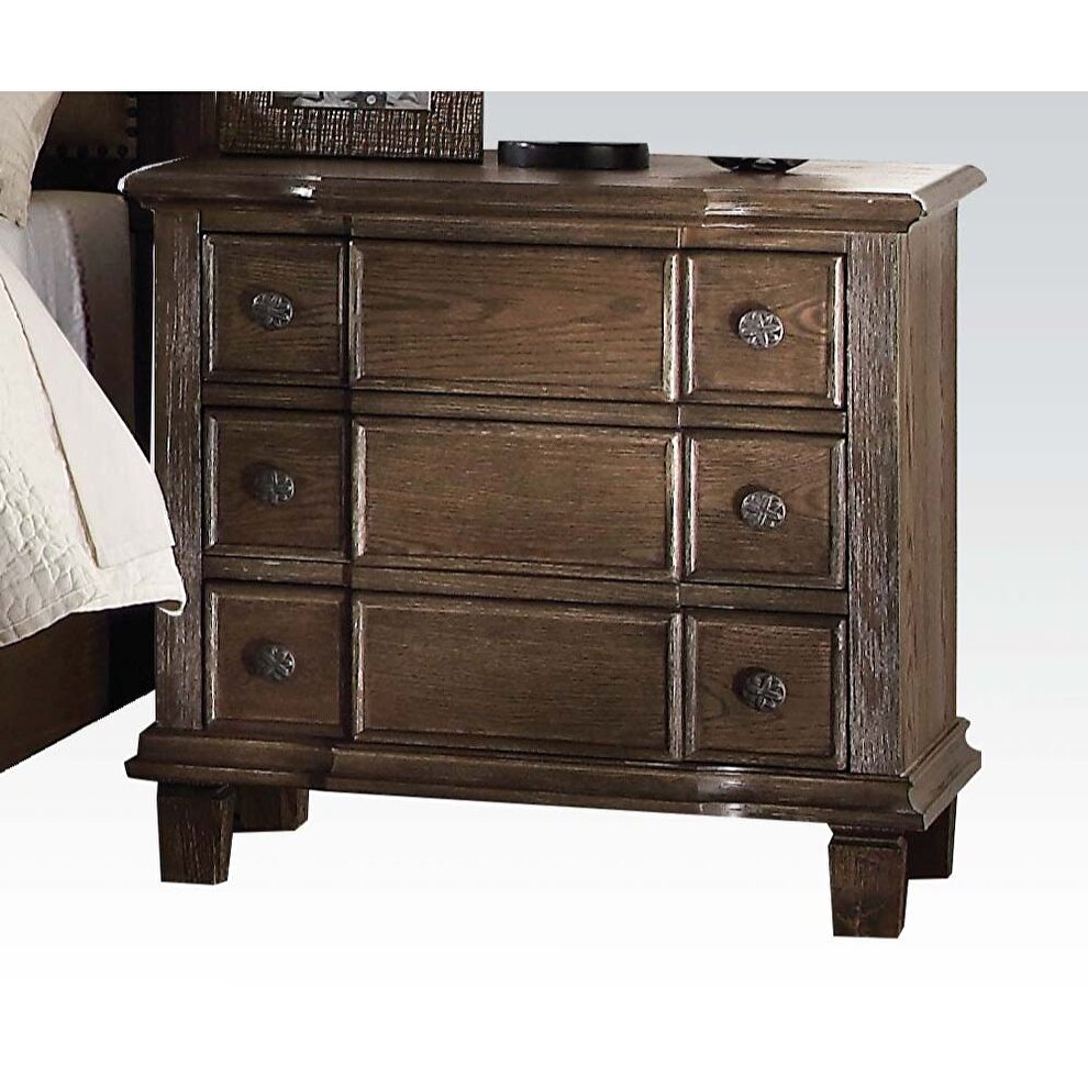 Weathered oak nightstand by Acme