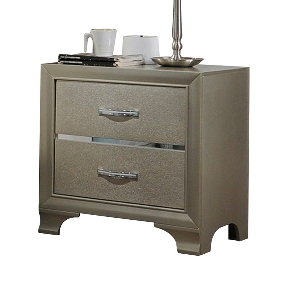 Champagne nightstand in glam style by Acme