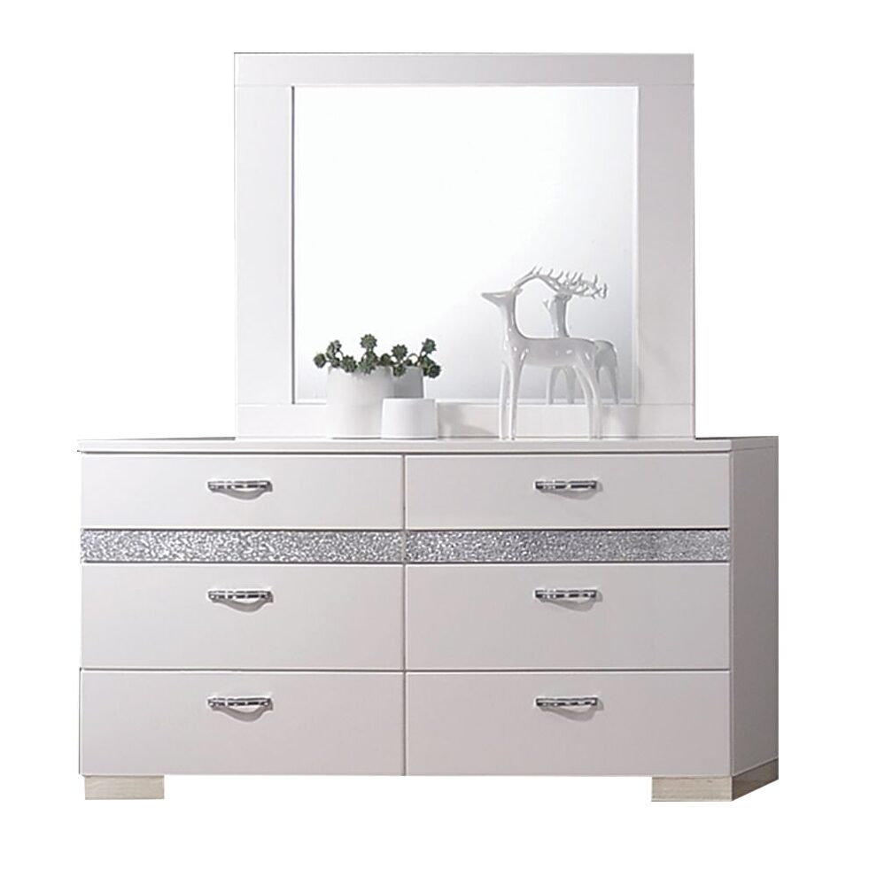 White high gloss dresser by Acme