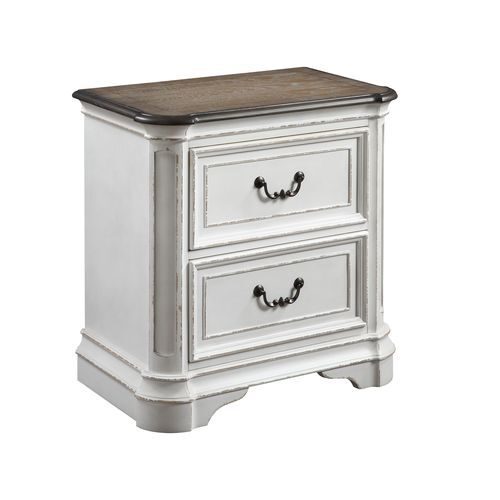 Antique white & oak finish nightstand by Acme