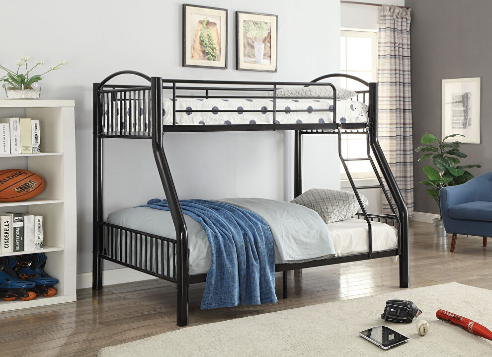 Black twin/full bunk bed by Acme