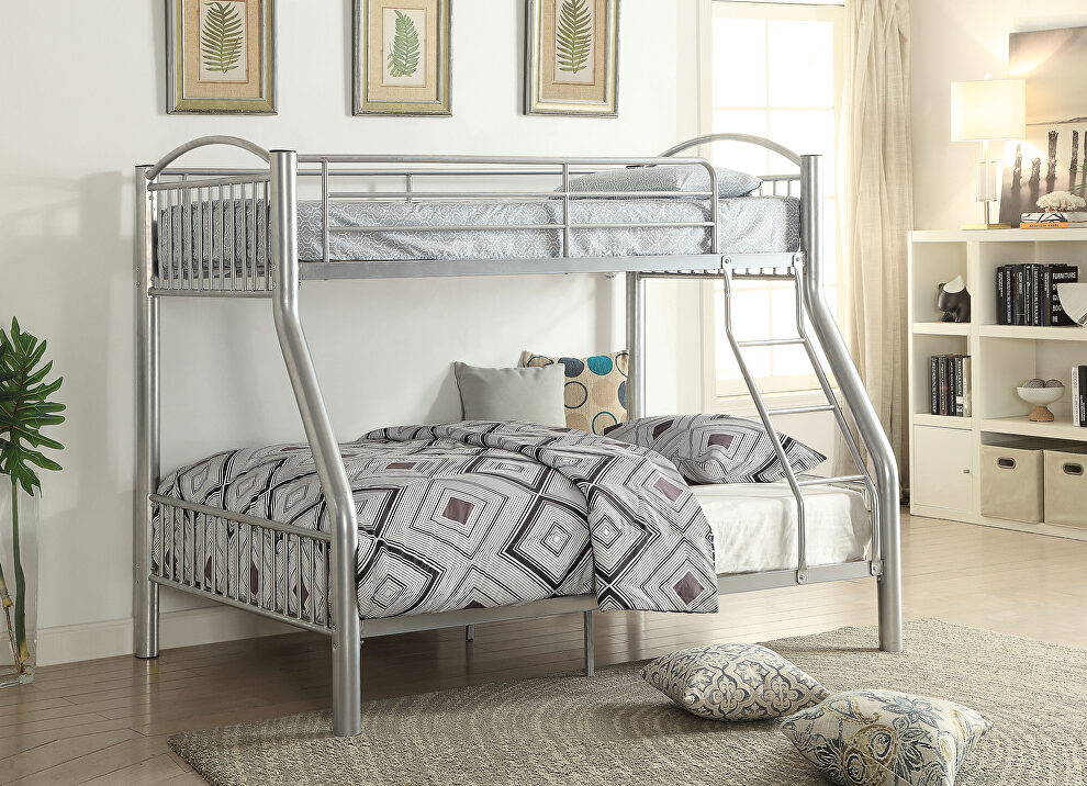 Silver twin/full bunk bed by Acme