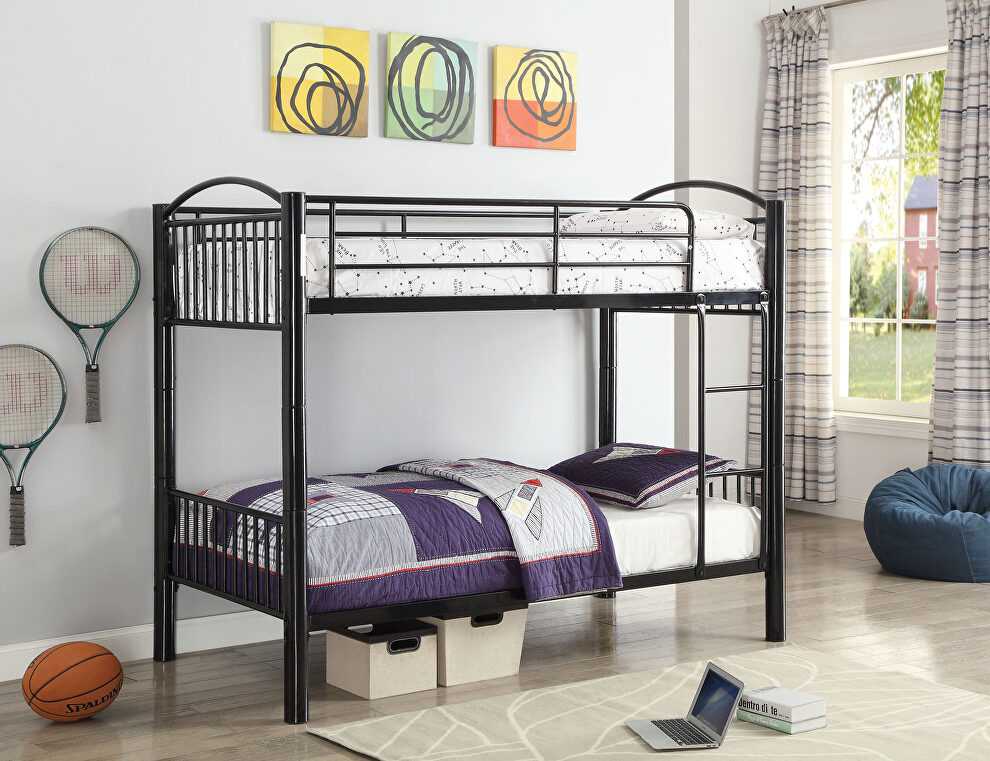 Black twin/twin bunk bed by Acme