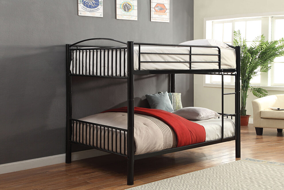 Black full/full bunk bed by Acme