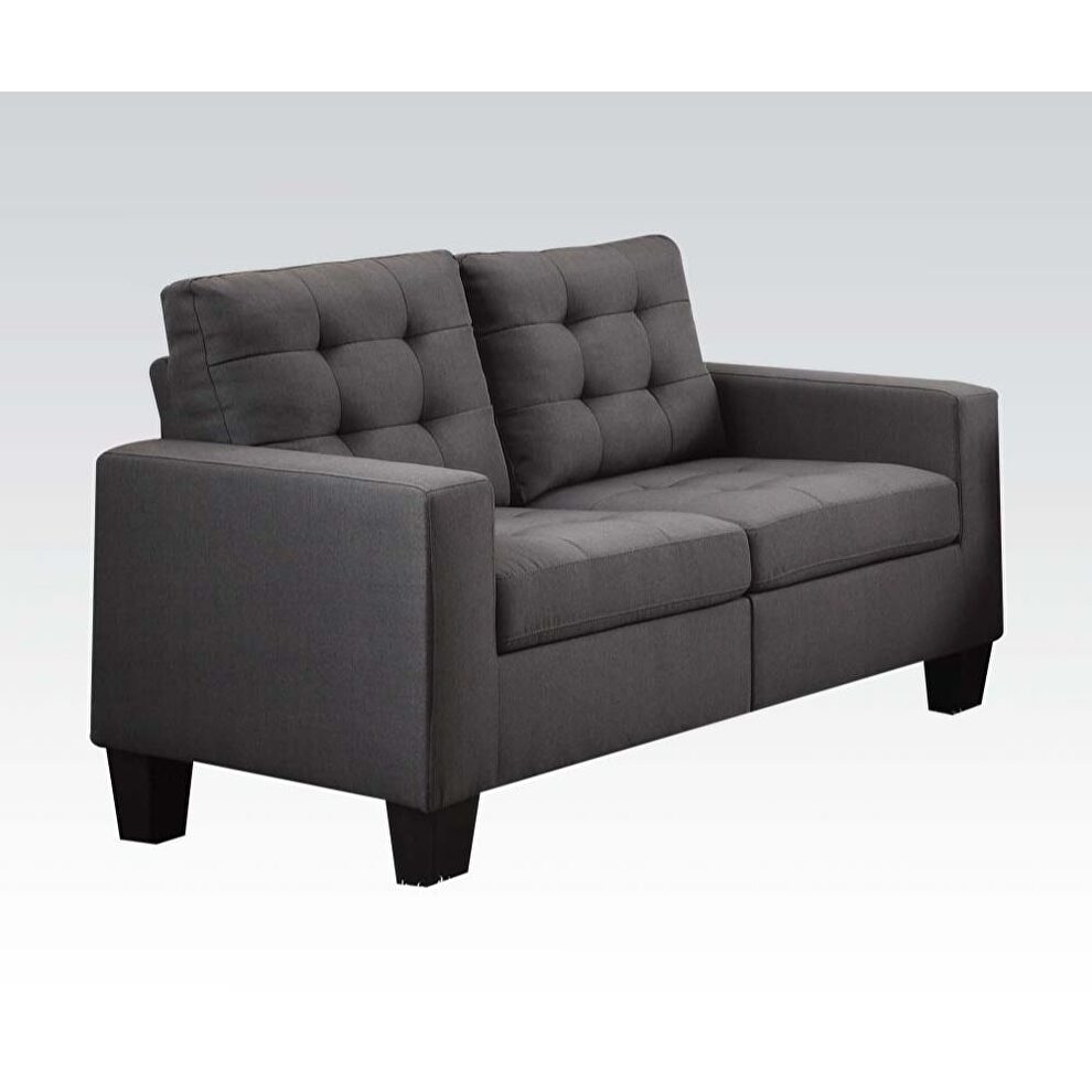 Gray linen casual style loveseat by Acme