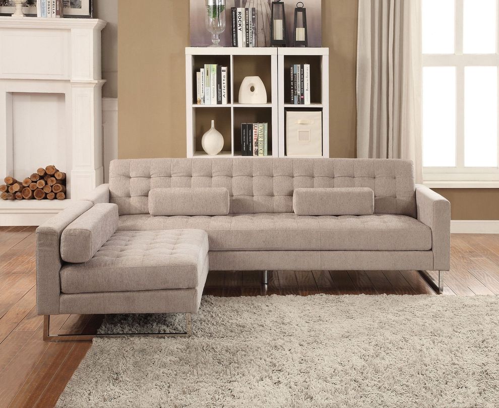 Beige fabric sofa w/ optional armless chair by Acme