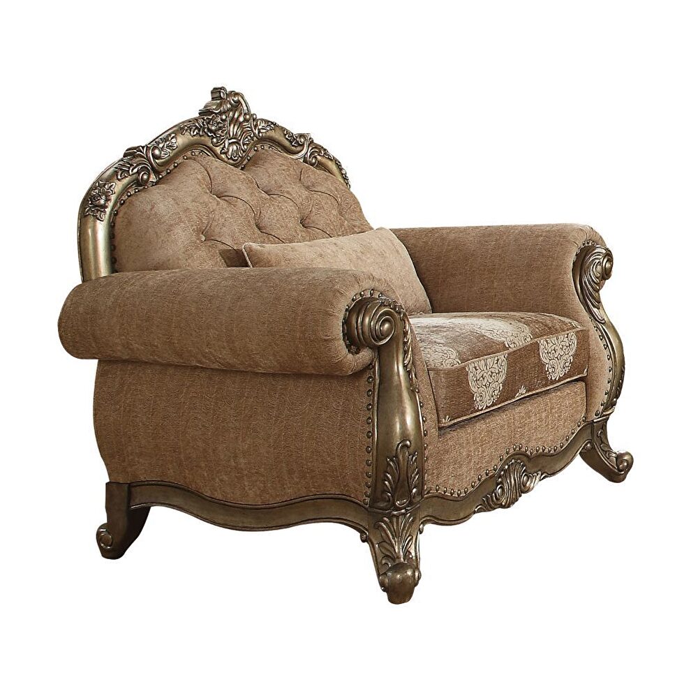 Vintage oak finish exclusive design classic chair by Acme
