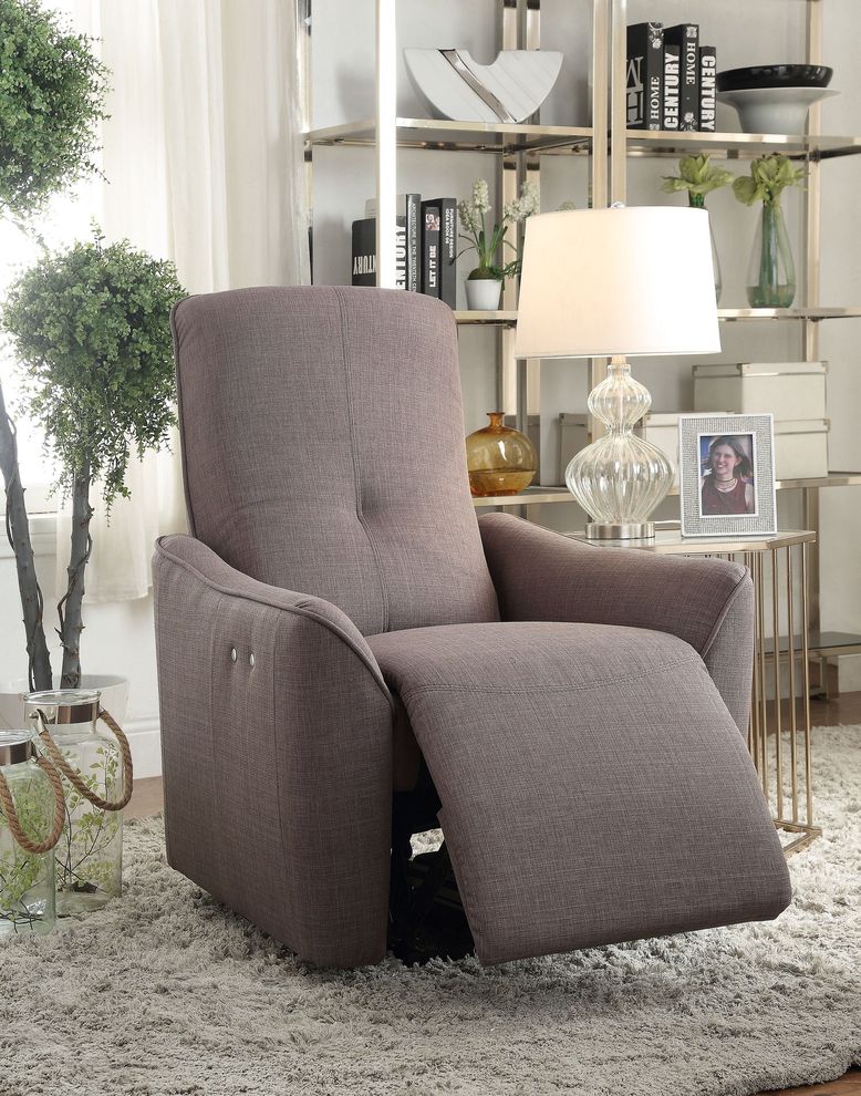 Gray fabric motion recliner chair by Acme