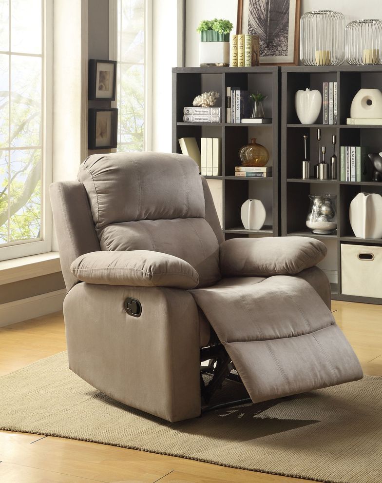 Gray microfiber recliner chair by Acme
