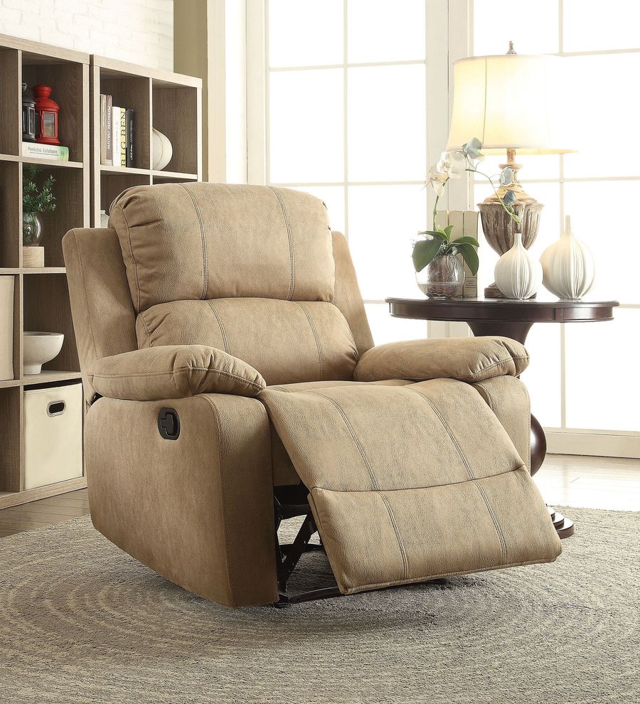 Polished micriofiber recliner chair by Acme
