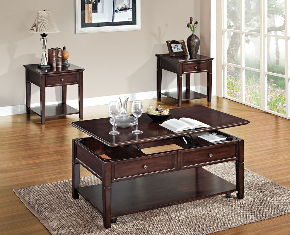 Walnut finish casual style coffee table w/ lift top by Acme