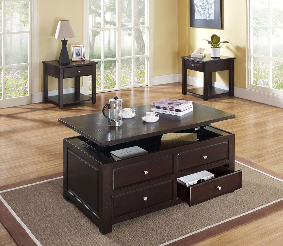 Espresso finish coffee table w/ table top by Acme