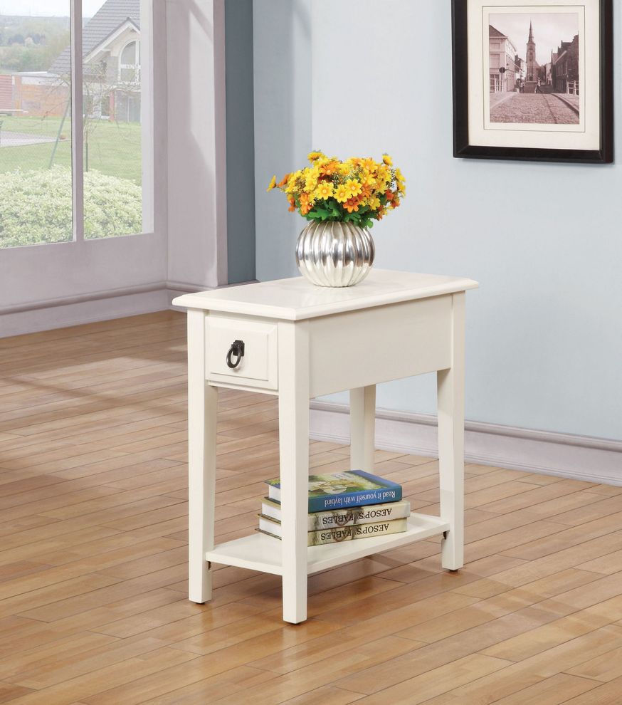 White accent table by Acme