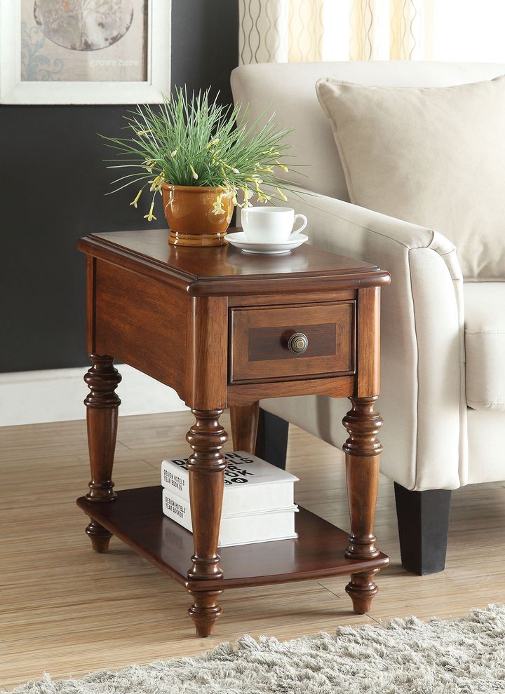 Light walnut finish accent / side table by Acme