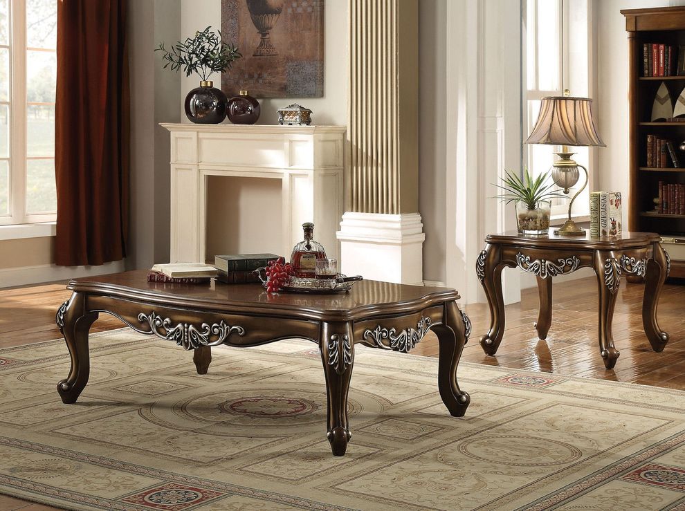 Antique oak finish traditional style coffee table by Acme