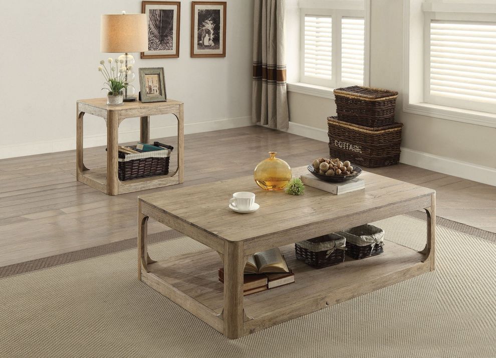 Natural oak wood coffee table by Acme