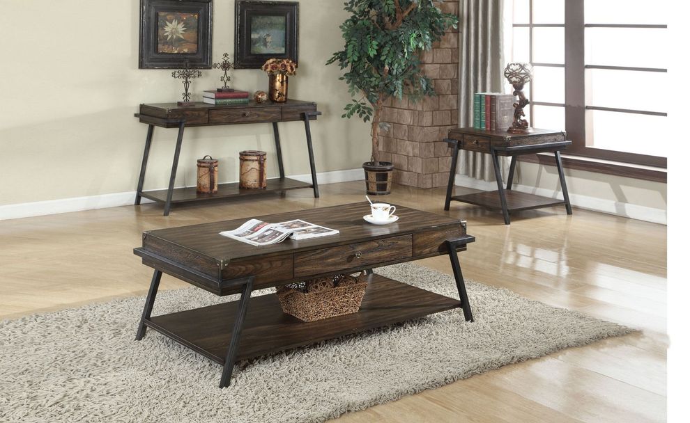 Weathered dark oak finish coffee table by Acme