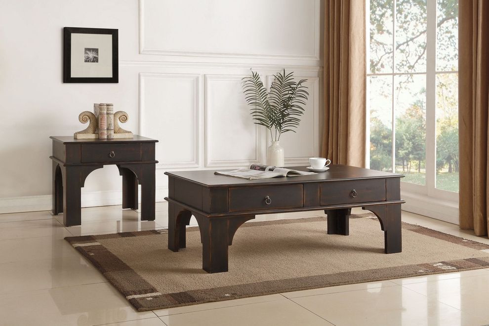 Antique espresso finish coffee table by Acme