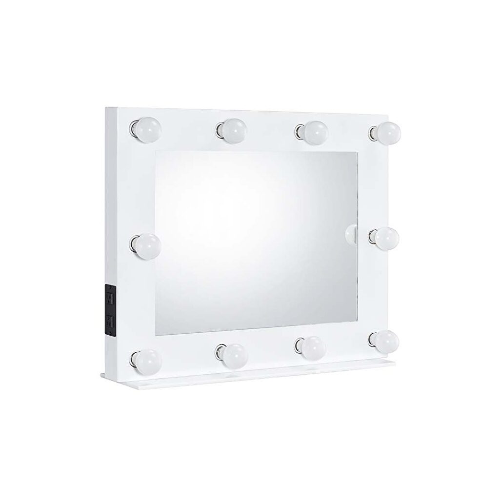 White finish hollywood mirror by Acme