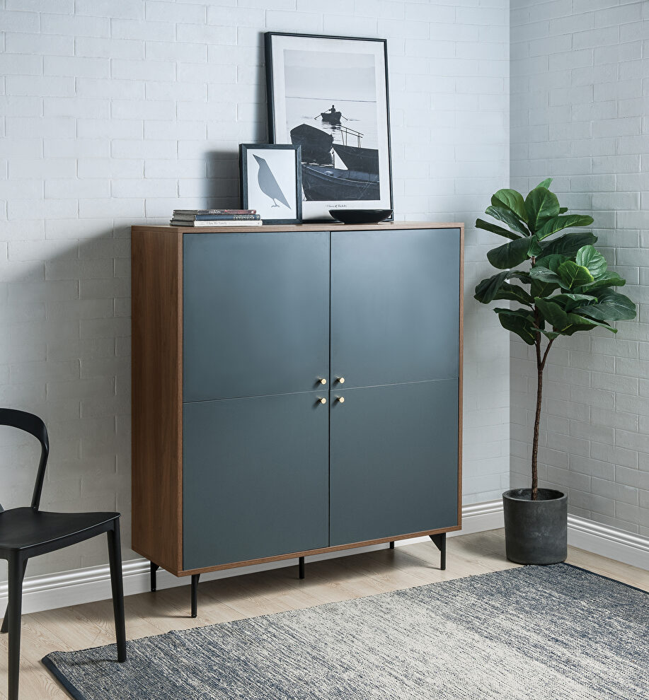 Gray & walnut finish wooden cabinet by Acme