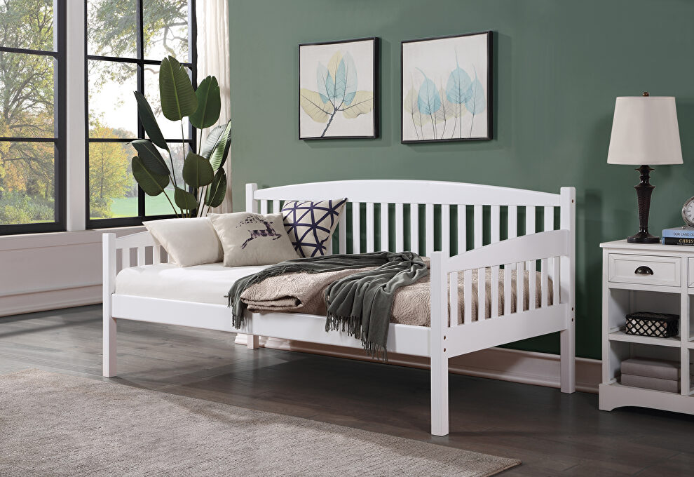White finish wooden mission style twin daybed by Acme