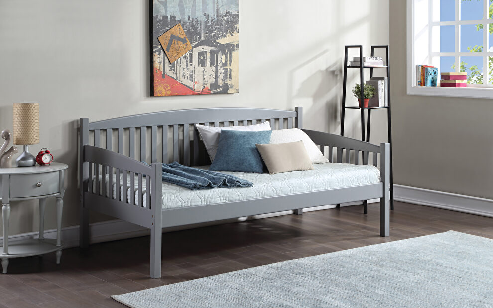 Gray finish wooden mission style twin daybed by Acme