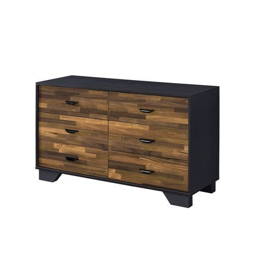 Walnut & black finish composite wood/ veneer dresser by Acme