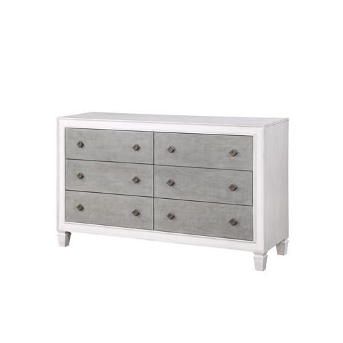 Rustic gray & white finish modern rustic dresser by Acme