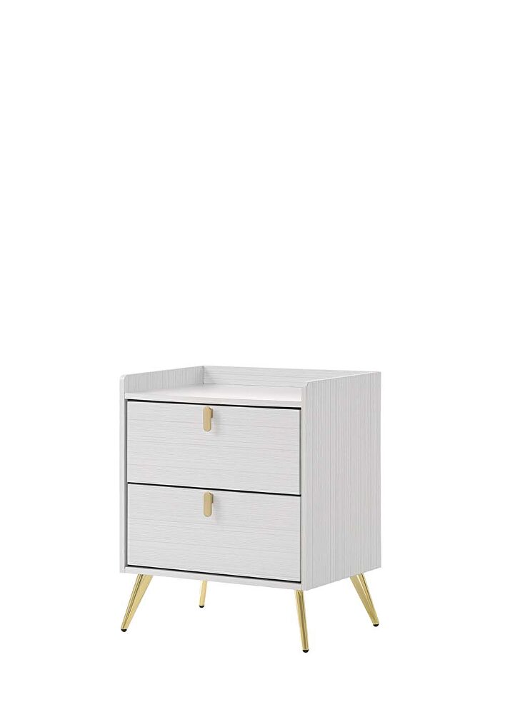 Black & white finish contemporary nightstand by Acme