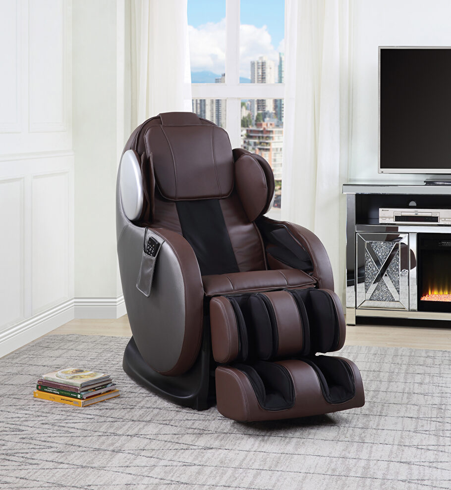 Chocolate pu upholstery 2d whole body massage chair by Acme